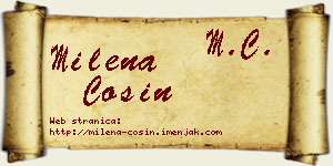 Milena Ćosin vizit kartica